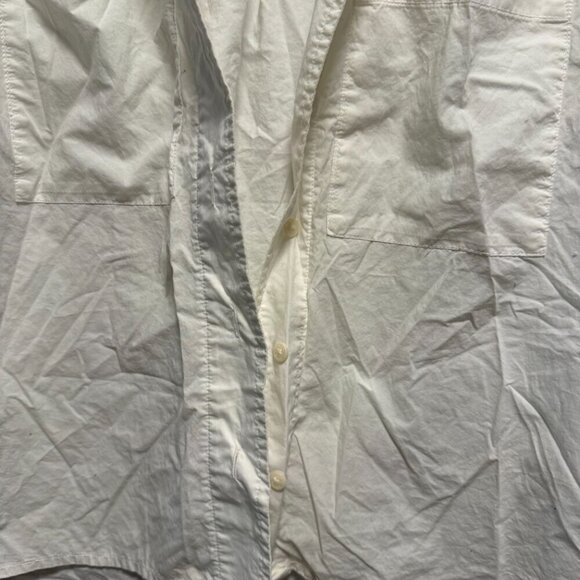 Gap White Cotton Camp Shirt Crop Small - Picture 4 of 7